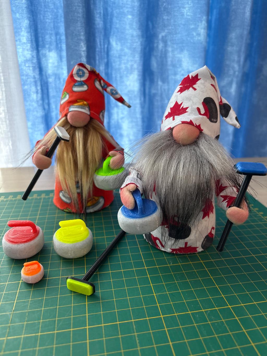 Gnomes Curling Broom And Stick